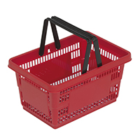 Panier magasin 22L Paniers pour magasin en plastique, contenance 22L, équipé de 2 anses
