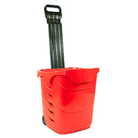 Panier sur roulettes 38L Panier 38 litres sur roulettes avec poignée télescopique idéal pour les magasins